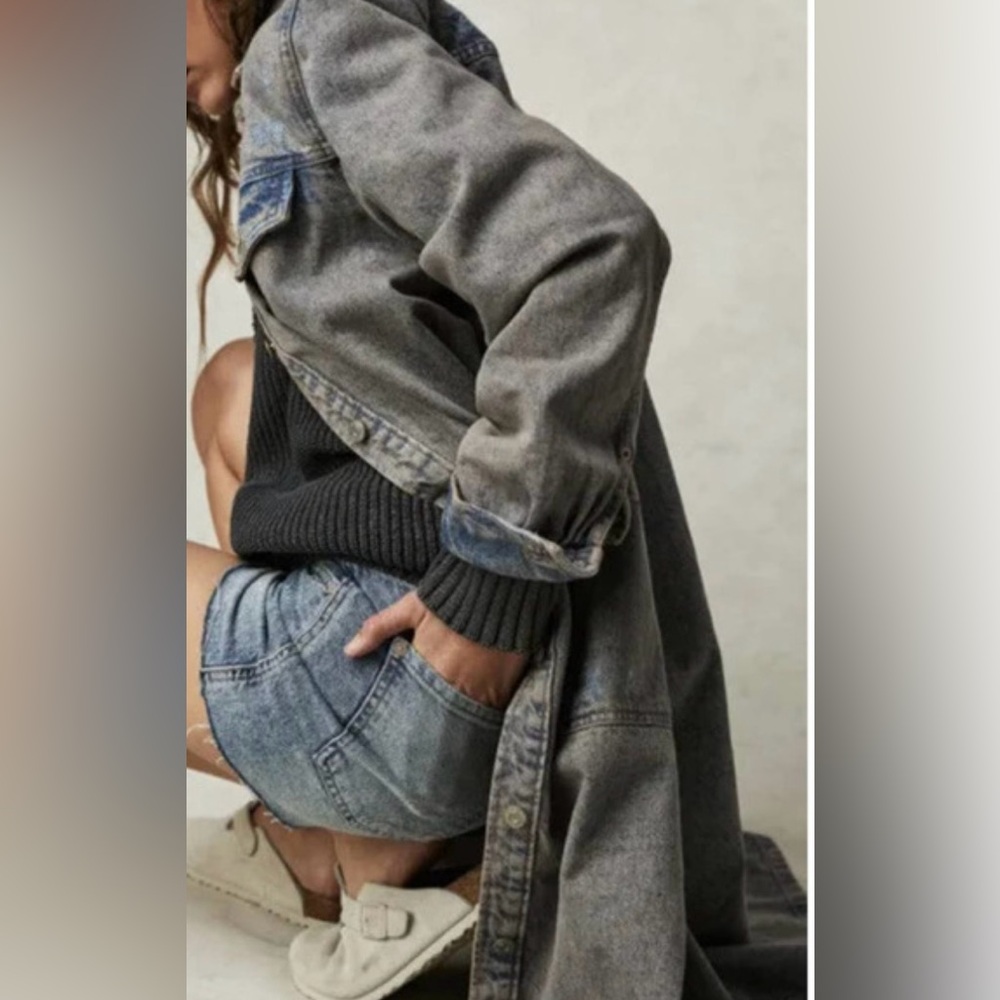 Free People Anna Lou Denim Duster NWOT Small - Picture 4 of 15